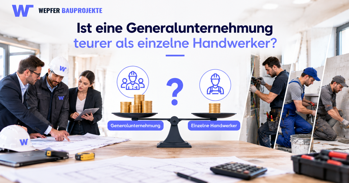 Ist eine Generalunternehmung teurer als einzelne Handwerker?