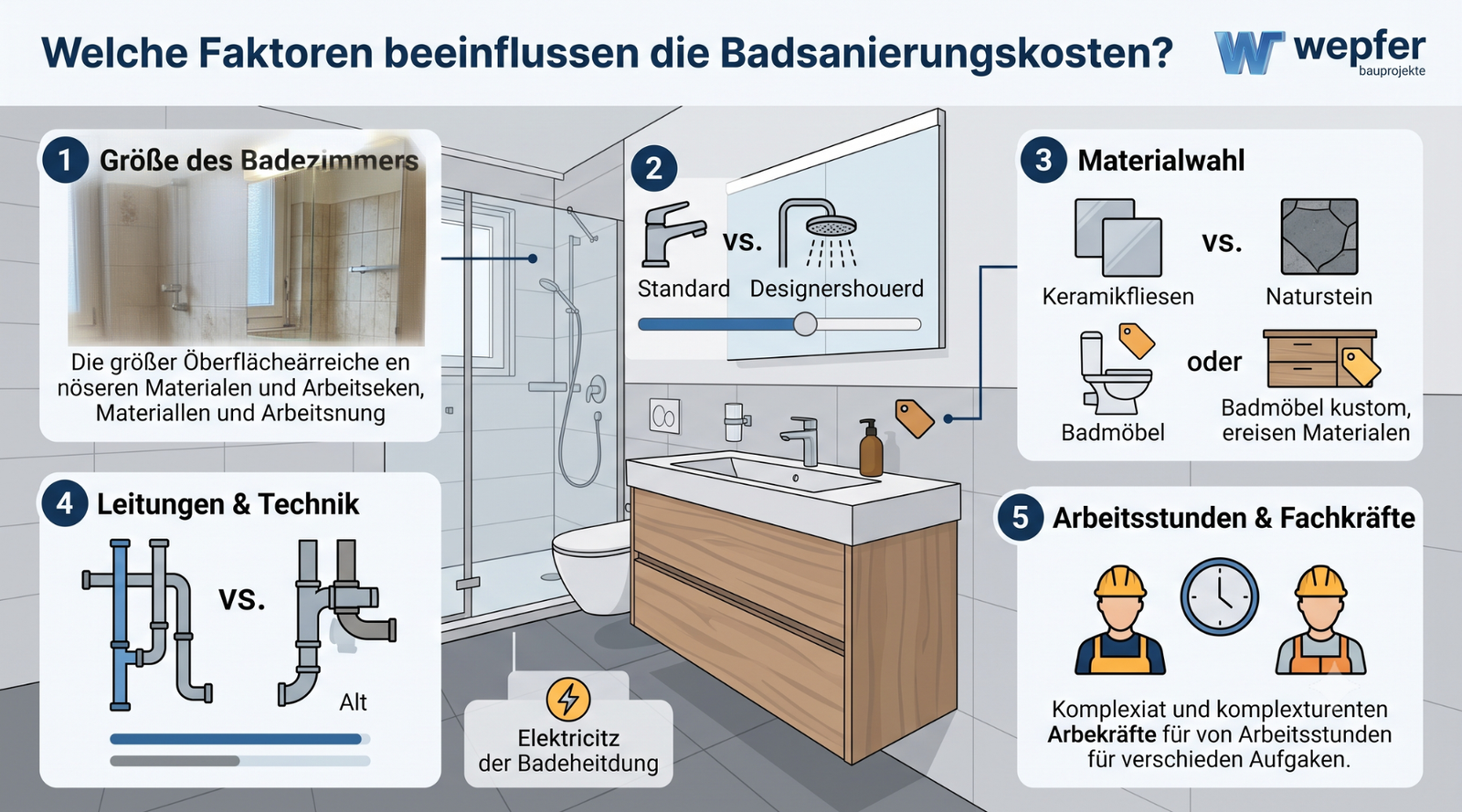Welche Faktoren beeinflussen die Badsanierungskosten?